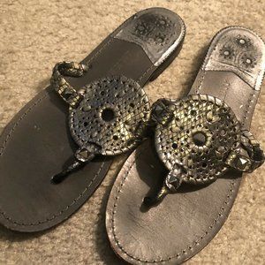 Jack Rogers Georgica Sandal Metallic Gray Sz 9.5